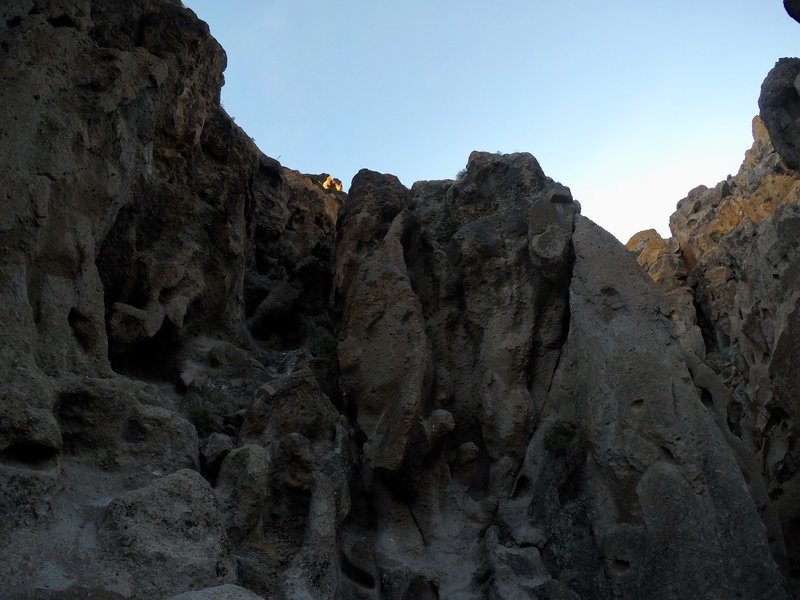 The sandstone here has been carved out by wind and water.