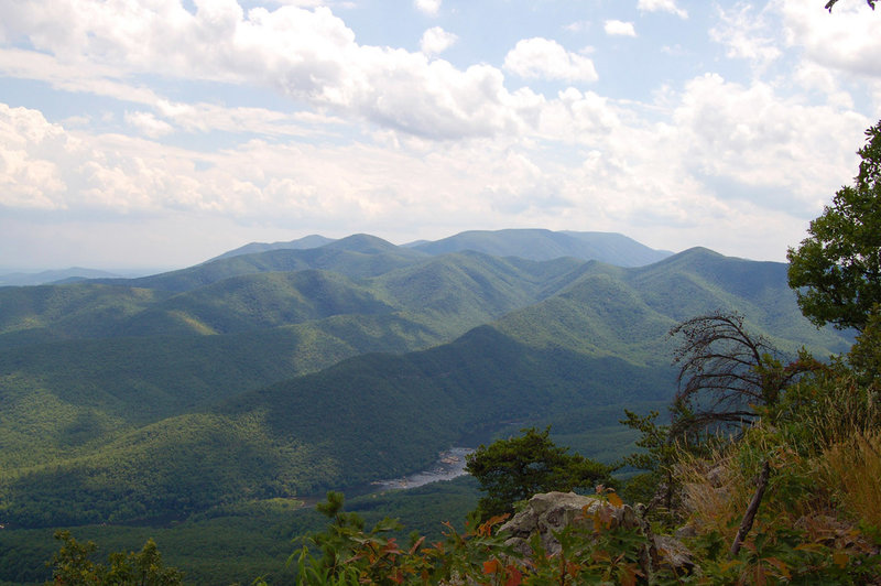 Looking toward the James River Face Wilderness Area and the James River.