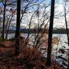 The trail starts by Saxapahaw Lake