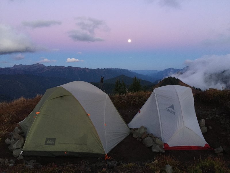 Our campsite at sunset