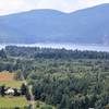 Edens Road valley with Cypress Island and Atlantic salmon pens in background