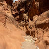 A fascinating wave pattern at the bottom of the canyon walls in Little Death Hollow