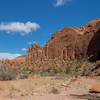 The beginning of the narrower section of Wolverine Canyon