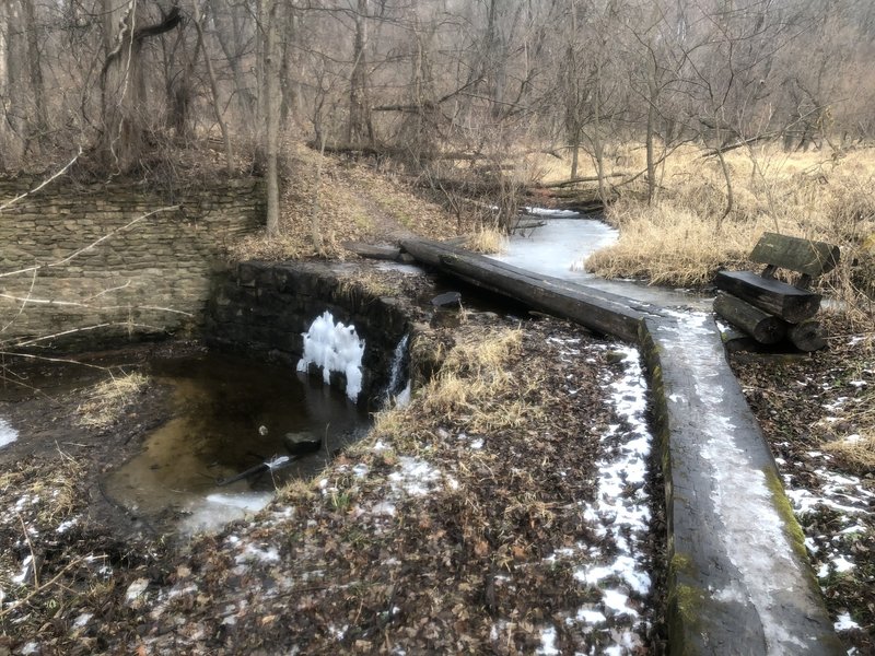 Beautiful water crossing nearing the cement trail