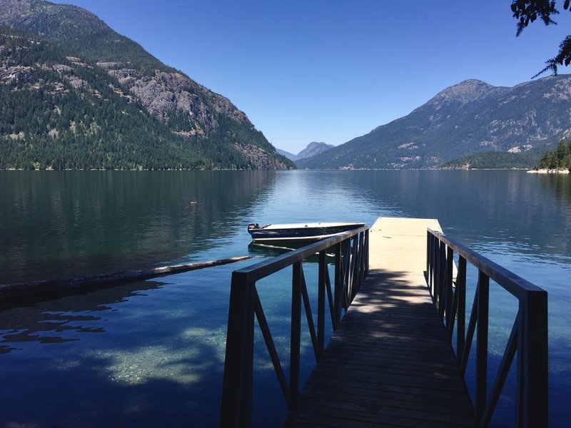 Looking north at Ross Lake from Devil's Creek Campsite