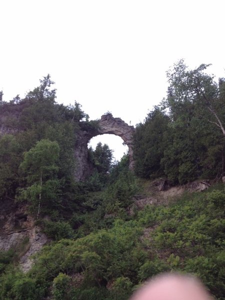 Looking up at Arch Rock from M185