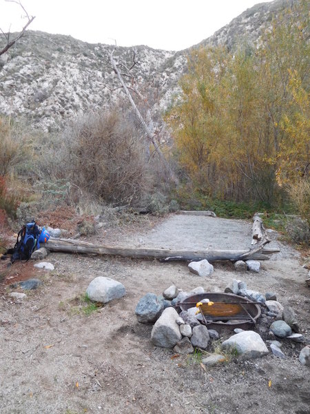 Lower campground about 1 mile above the falls. It is another 2 miles to Tom Lucas Camp from here.