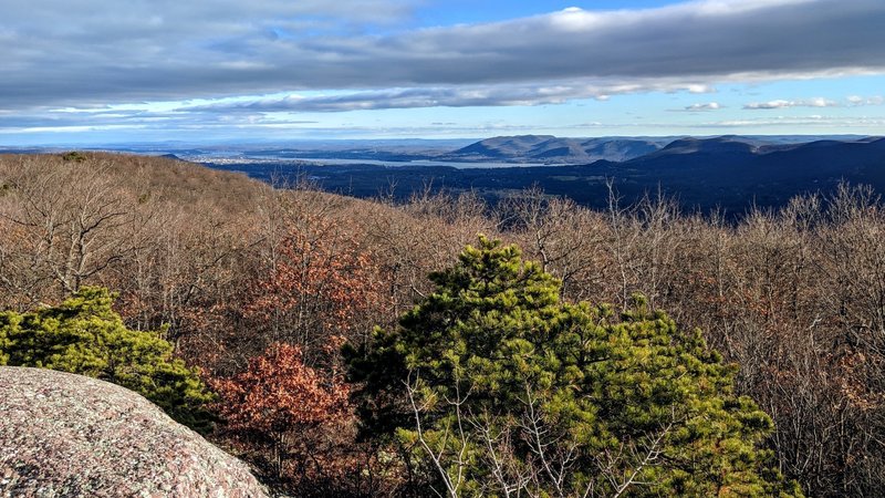The highest ridge in Schunnemunk Mountain State Park provides multiple breathtaking views, this one features Stormking Mountain in the distance highlighted by sunshine