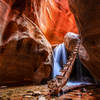 The first ladder entering Kanarra Creek Canyon