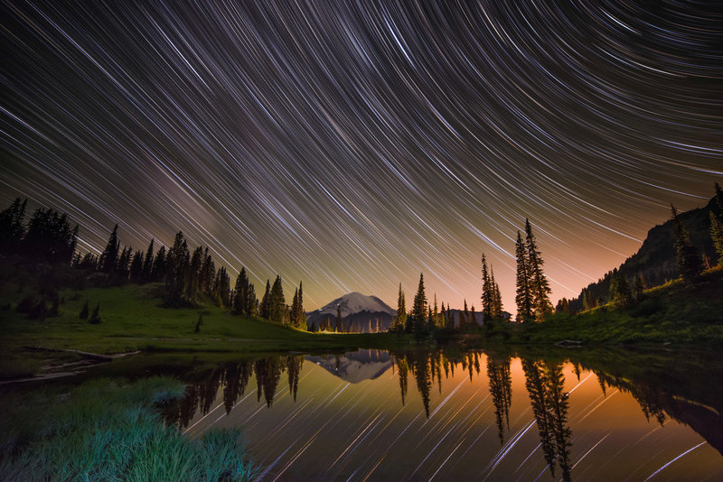 Tipsoo Lake Under The Stars With Mt. Rainier