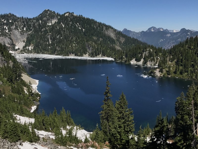 Snow Lake from overlook at the top of the ridge