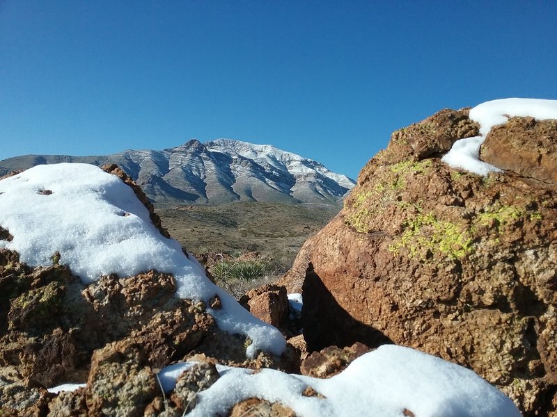 View of North Franklin Peak in the winter