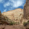 Massive Navajo Sandstone walls in the narrows of Grand Wash