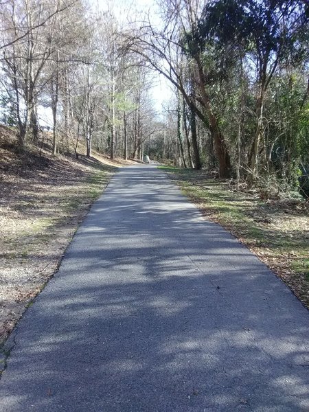 Looking up Rocky Branch Greenway