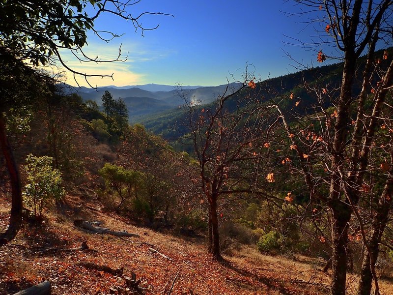 A view toward the Siskiyou Crest on the far horizon.