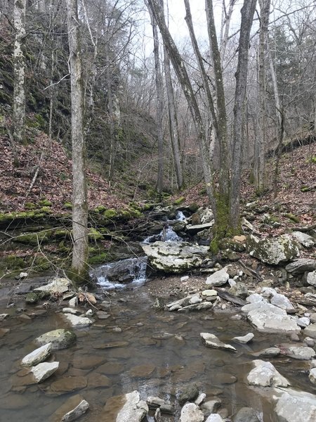 Confluence of tributary from Elise Falls and Smith Creek.