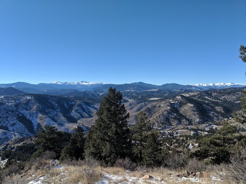 View of mountains from the top.