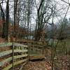 A bridge running the border of private land