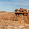 A rock formation similar to The Three Sisters further west in Goblin Valley State Park