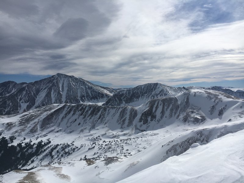 View from the summit of Mt Sniktau looking out at Grays and Torreys.