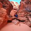 Scrambling in Fire Canyon Wash