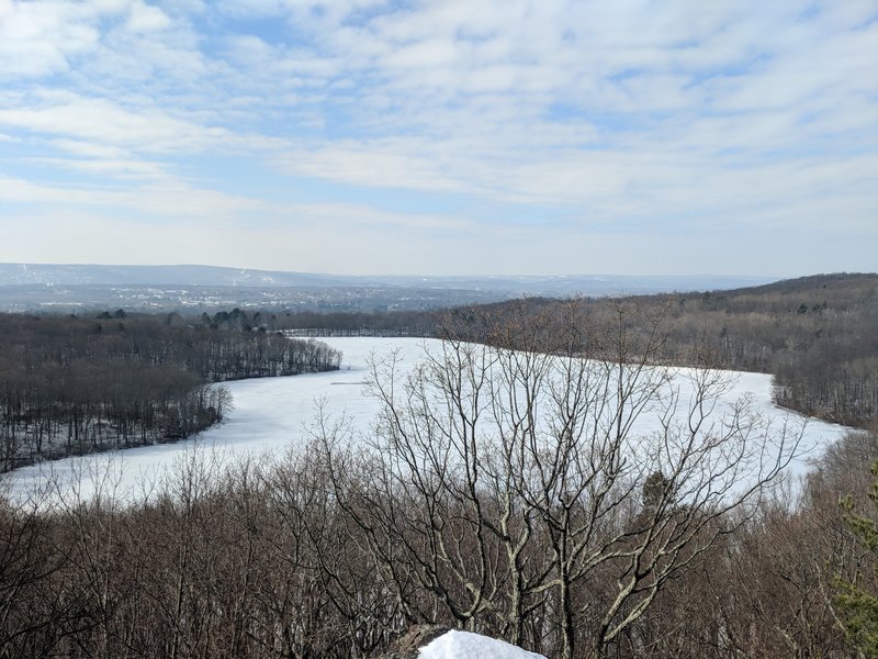 view of Crescent Lake from ledge