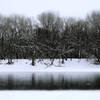 View from where Minnehaha Creek spills into the Mississippi River. Facing east toward St. Paul.