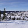 View of Lynx Trail from the summit of snowshoe trail E3