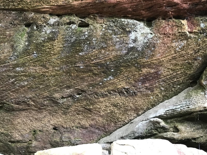 Magnificent cross-bedding in the sandstone cap rock!