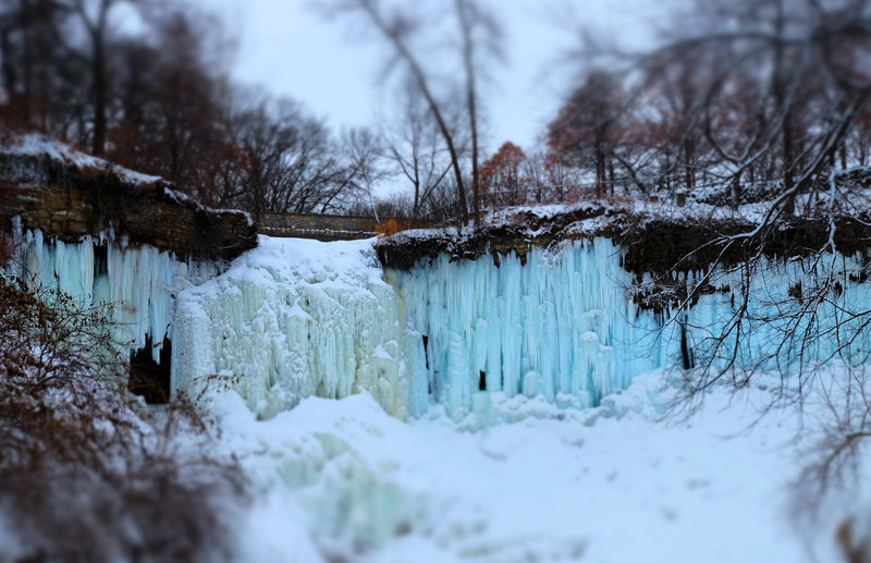 Minnehaha Falls Regional Park in winter