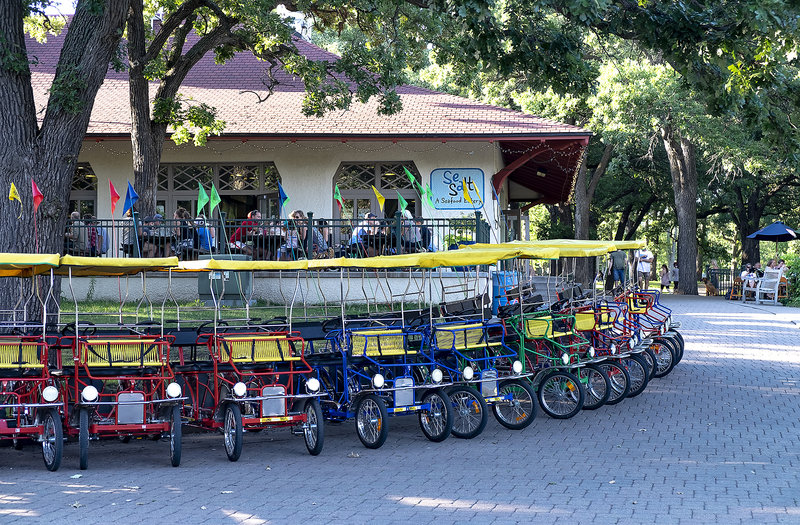 Grab an ice cream cone, rent a pedal cruiser for the family and hit the trails, ....or skip it and have some seafood (or beer & wine) at Sea Salt.