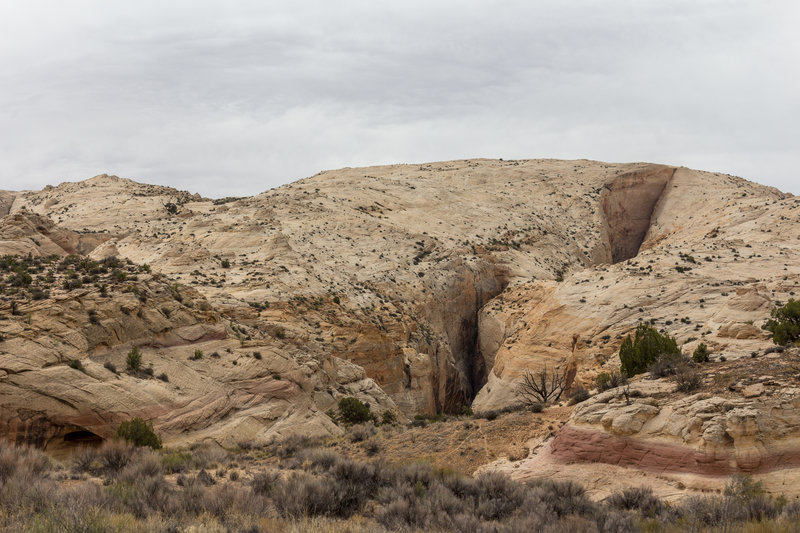 A small slot canyon feeding into Halls Creek Drainage.