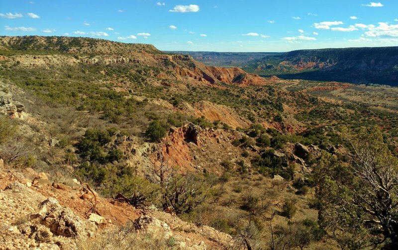 Palo Duro Canyon, looking southeast about halfway up Rock Garden Trail.