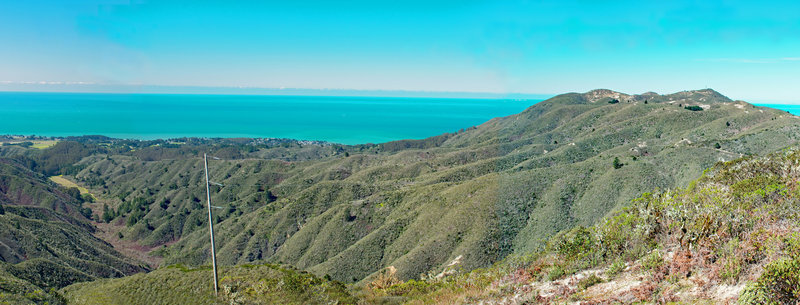 Montara Mountain and looking down Denniston Creek towards Moss Beach.