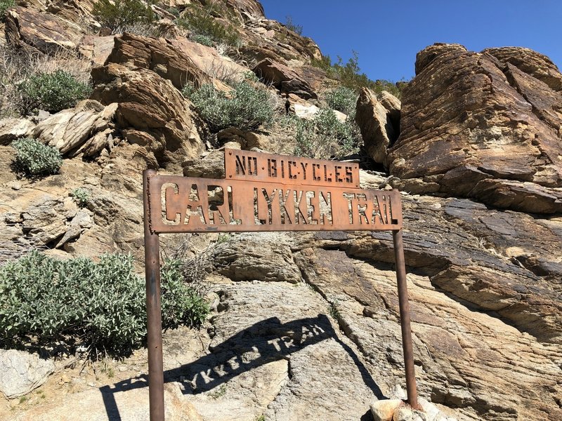 Entrance sign, about 0.25 miles in on the south side of the trail.