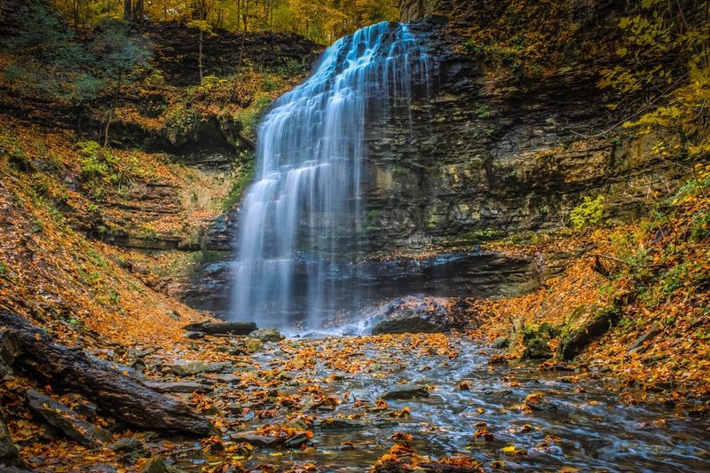 Tiffany Falls in the fall.