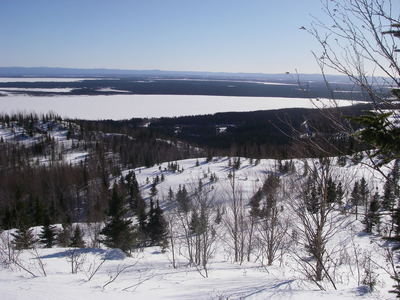 D6 upper view trail. Look for the main D6 trail below. Can you also spot the chalet?