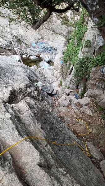 Looking down the climb to the falls. One of the resting areas.