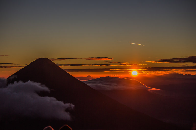 Volcán de Agua at sunrise from Las Terrazas on the SE slope of Acatenango.