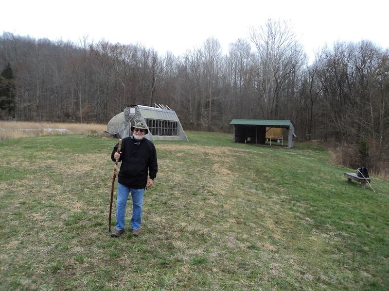 Dr. Love with a grin after checking out the nifty hogan at the far northwest end of the trail. It would make a great overnight camping shelter.