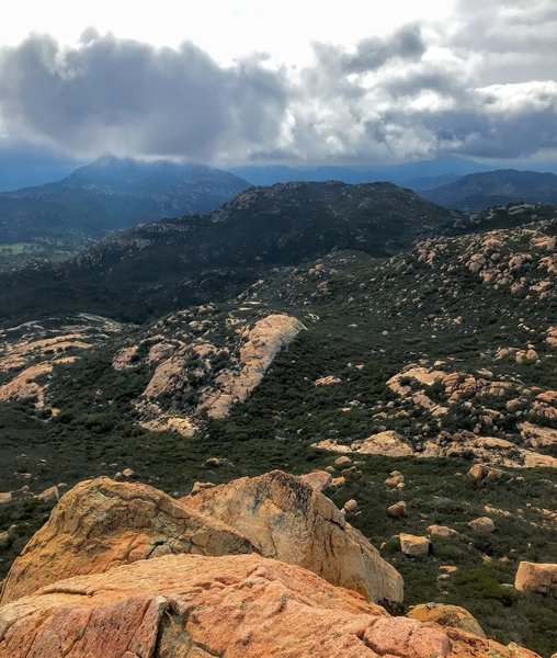 The Mother Grundy and Elena Mountains rise to the south of Lawson Peak