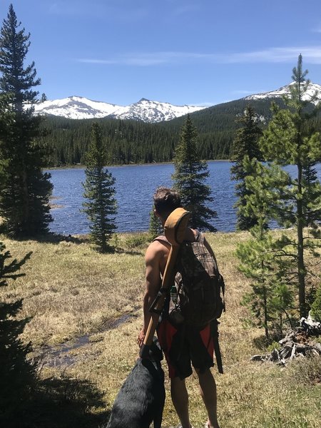 Stull Lake. Coney Lake has similar views but closer to the peaks.