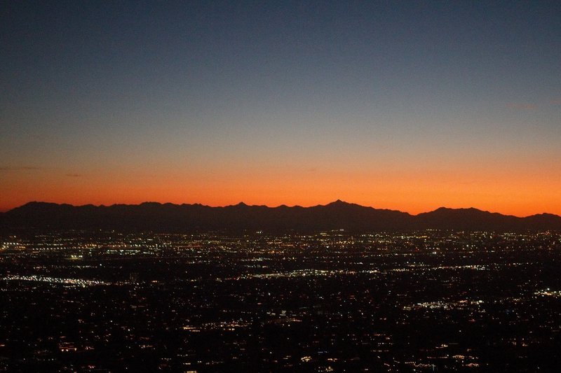 Sunset over Phoenix while descending Camelback