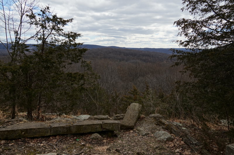 Cabin foundation and overlook. Comfortable lunch stop if you get there first!