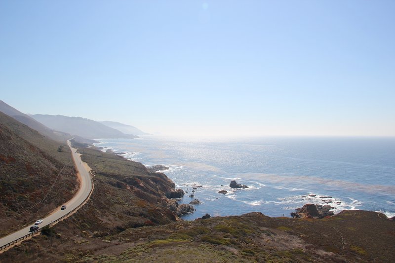 California Route 1 and Pacific Ocean