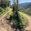 Tight switchback on the west end of the trail. Long stretches of the trail are open to the elements.