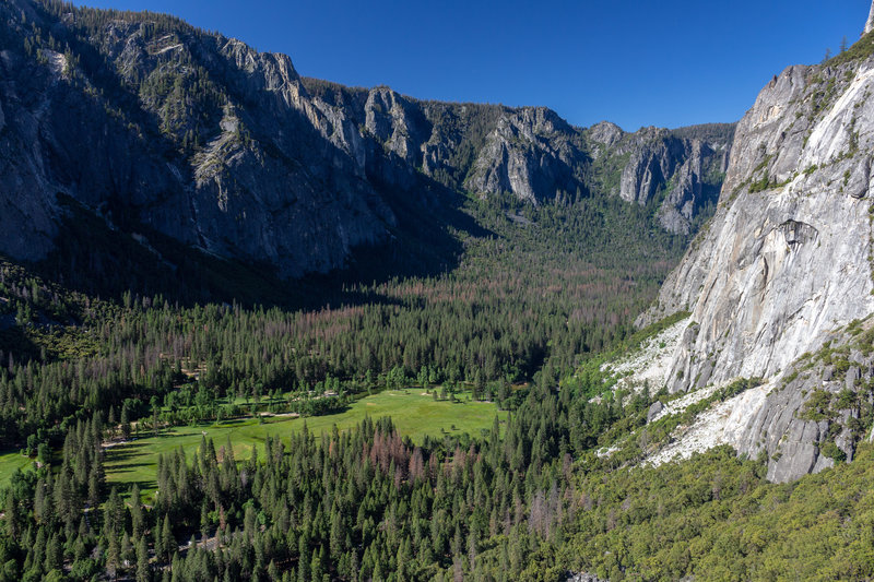 Western Yosemite Valley from the first overlook on Yosemite Falls Trail.