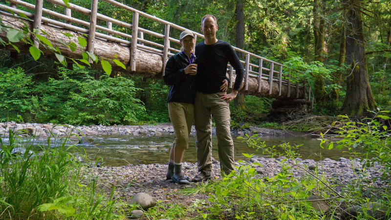 Chris and Julie breaking camp at Deer Creek