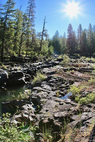 The river through lava rocks