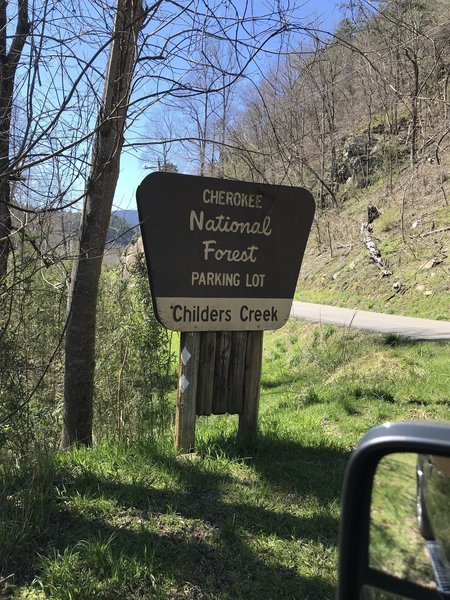 Childers Creek Parking area and trailhead.